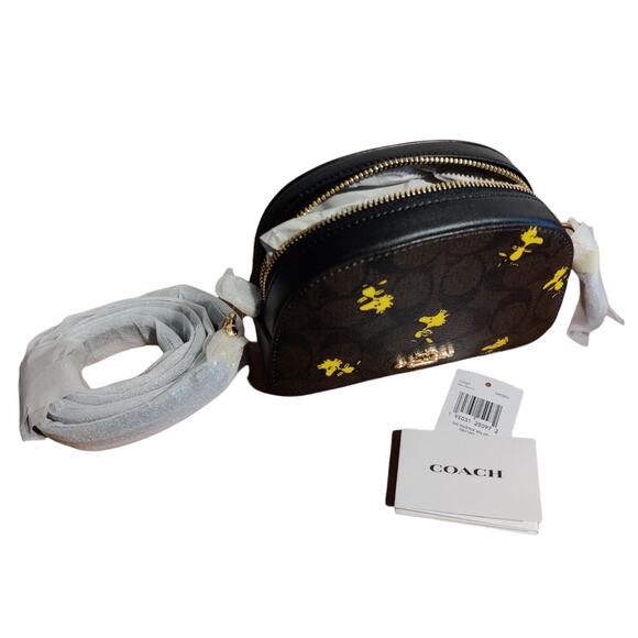 Limited Ed Coach X Peanuts Mini Serena Crossbody Signature Canvas w/ Woodstock - Picture 5 of 11